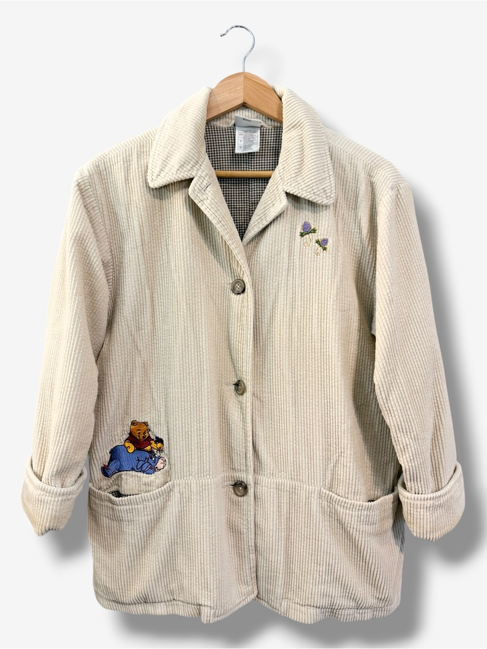 Vintage Disney Store Winnie the Pooh Eeyore Corduroy Jacket Size S Embroidered